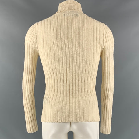 GUCCI Size M Cream Knit Alpaca Wool Turtleneck Sweater