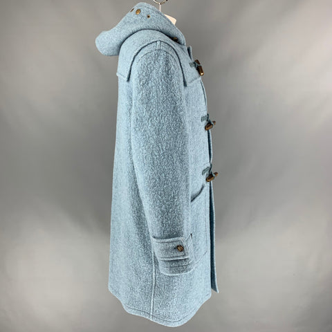 MARC JACOBS x GLOVERBALL Size XL Light Blue Wool Toggle Closure Duffle Coat