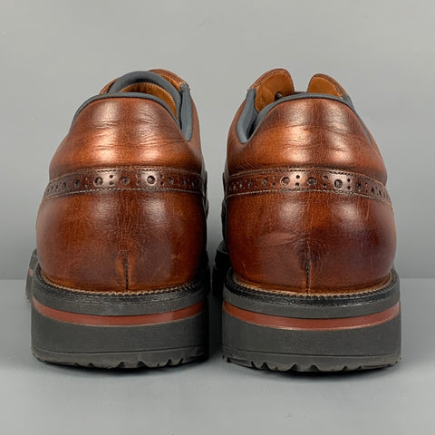 BALLY Size 8.5 Brown Antique Leather Wingtip Lace Up Shoes