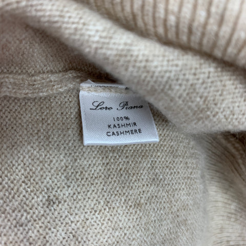 LORO PIANA Size L Oatmeal Cashmere V-Neck Vest