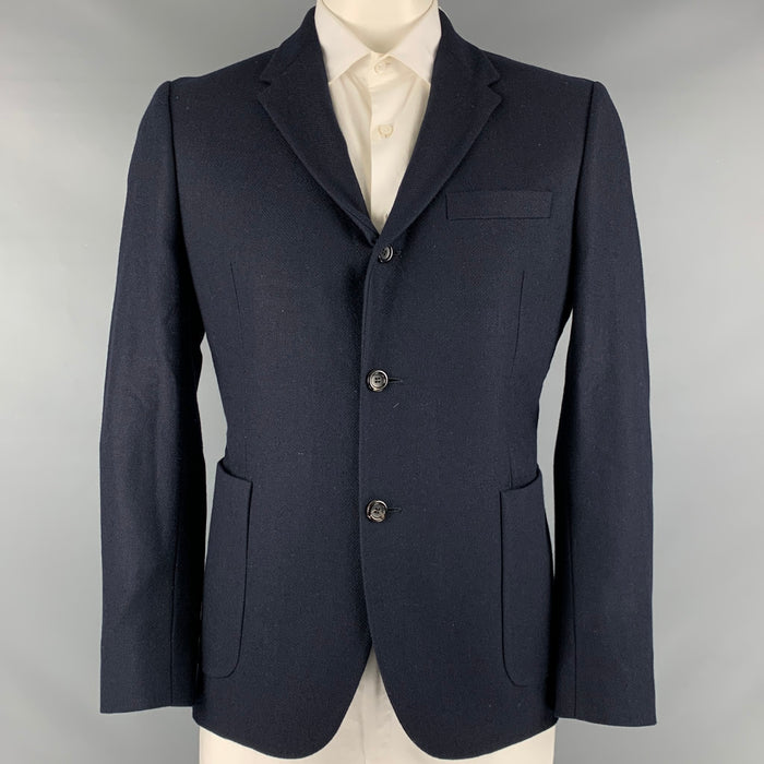 OUR LEGACY Size 42 Navy Solid Wool  Polyester Notch Lapel Sport Coat