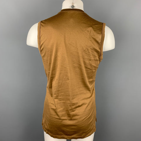 HELMUT LANG Size M Brown Cotton Sleeveless T-shirt