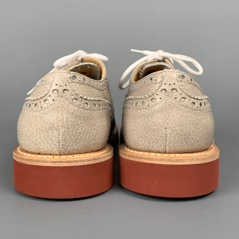 CHURCHILL Downton Taille 7.5 Taupe Chaussures à lacets en cuir grainé perforé