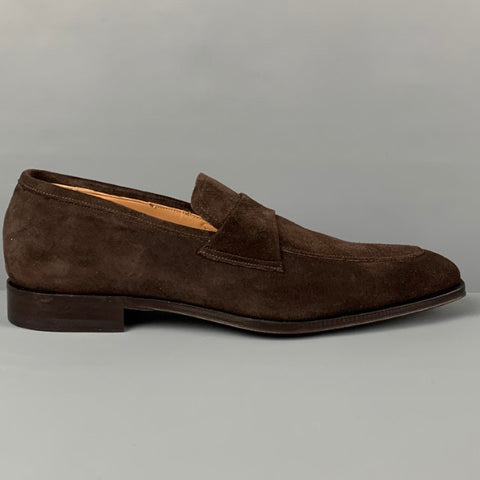 BARNEY'S NEW YORK Size 11 Brown Suede Leather Slip On Loafers