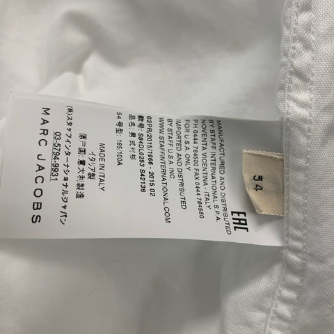MARC JACOBS Size XL White Solid Cotton Button Up Long Sleeve Shirt