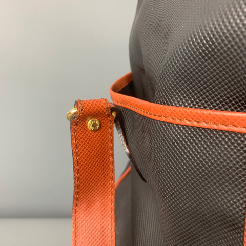 Vintage BOTTEGA VENETA Black Tan Leather Duffle Bag