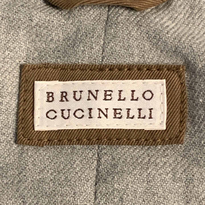 BRUNELLO CUCINELLI Size XXL Brown Quilted Cotton High Collar Zip Up Vest