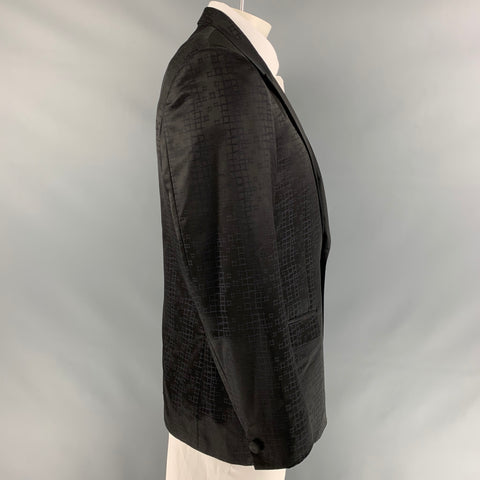 VERSACE COLLECTION Size 44 Black Acetate Blend Peak Lapel Sport Coat
