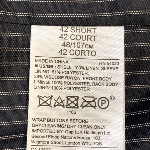 BANANA REPUBLIC Size 42 Blue Linen Notch Lapel Sport Coat