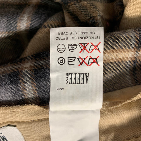 MOSCHINO Talla 6 Pantalones casuales cargo a cuadros de lana virgen gris beige