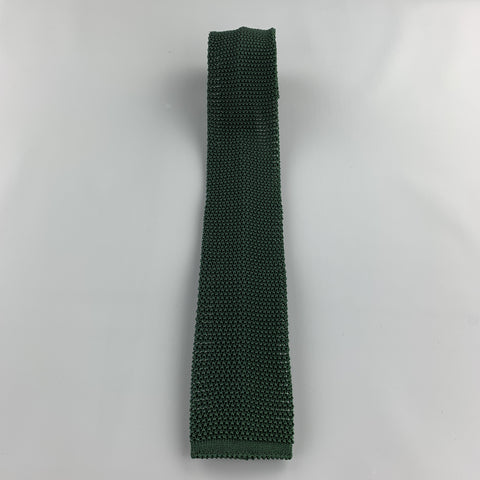 NEW & LINGWOOD Forest Green Silk Textured Knit Tie