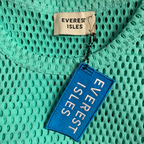 EVEREST ISLES Size L Aqua Mesh Cotton Blend Tank Top