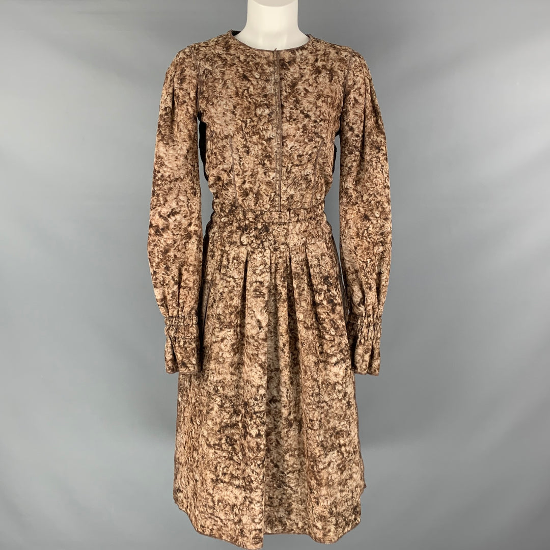 DOLCE & GABBANA Size M Brown Beige Wool Marbled Long Sleeve Dress – Sui  Generis Designer Consignment