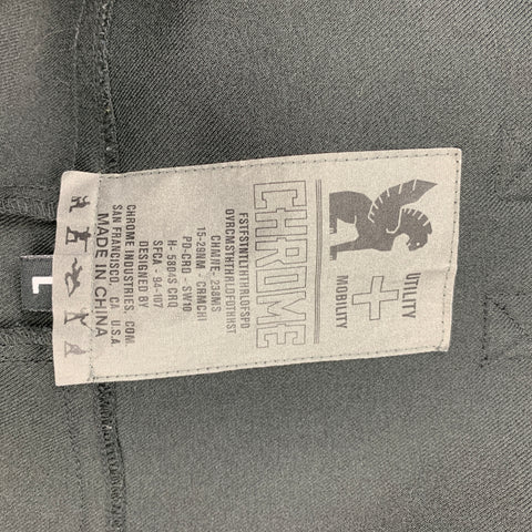 CHROME Size L Black Polyester Blend Zip Up Jacket