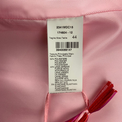 Abrigo cruzado con solapa de muesca de lana y poliéster rosa talla 8 de MSGM