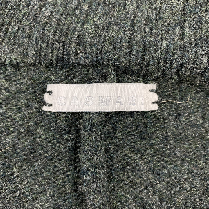 CASMARI Taille 2 Cardigan boutonné en cachemire / lycra tricoté vert foncé