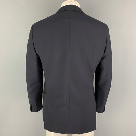 VALENTINO Size 42 Navy Wool Mohair Notch Lapel Sport Coat