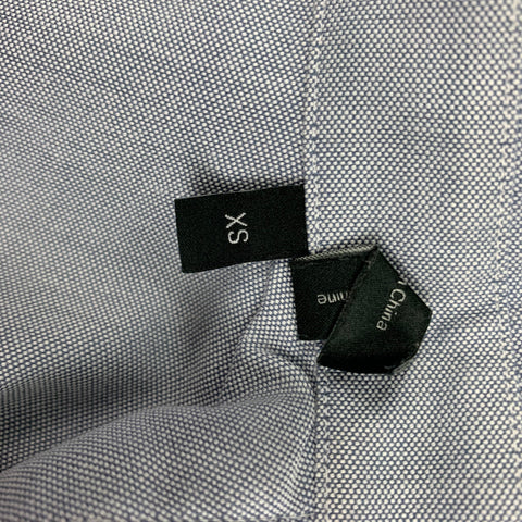 THEORY Size XS Blue White Oxford Cotton Long Sleeve Shirt