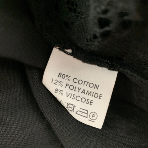 DRIES VAN NOTEN Size M Black Cotton Blend Payette Sequin Short Sleeve Shirt