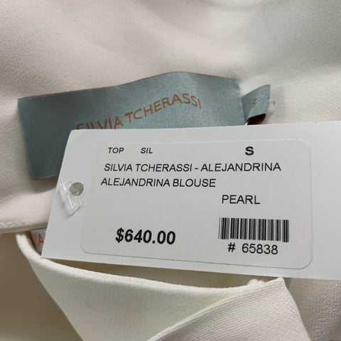 SILVIA TCHERASSI Size S White Viscose Elastane Cut Out Off-Shoulder Casual Top