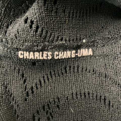 CHARLES CHANG-LIMA Size 6 Black Polyester Blend Boat Neck Black Blouse