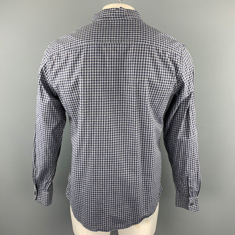 PS by PAUL SMITH Size L Navy & Gray Gingham Cotton Button Up Long Sleeve Shirt
