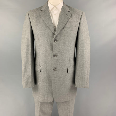 BURBERRY LONDON Size 42 Long Gray Wool Notch Lapel Suit