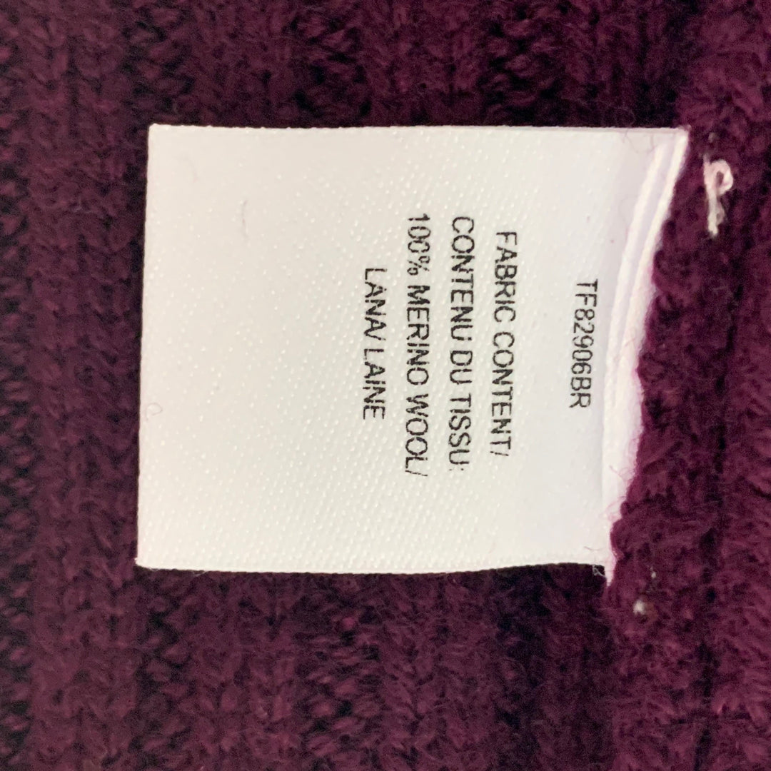 DEREK LAM Size M Burgundy Multicolour Merino Wool Ribbed Sweater