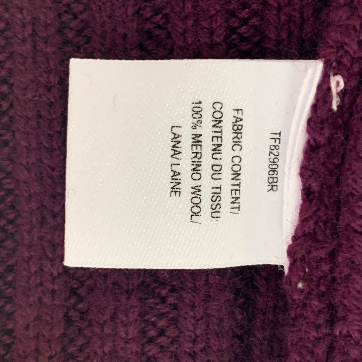 DEREK LAM Size M Burgundy Multicolour Merino Wool Ribbed Sweater