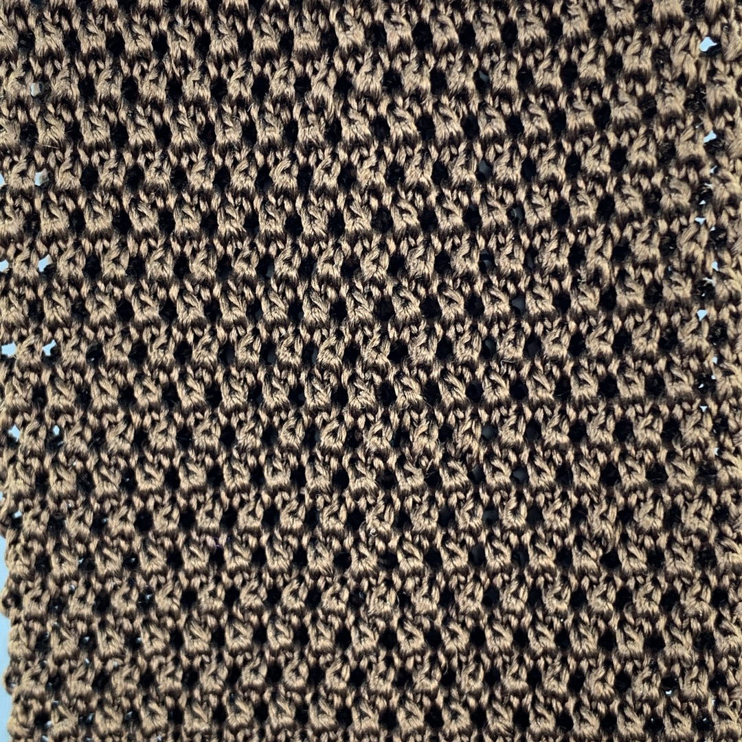 BUDD Cool Brown Silk Textured Knit Tie