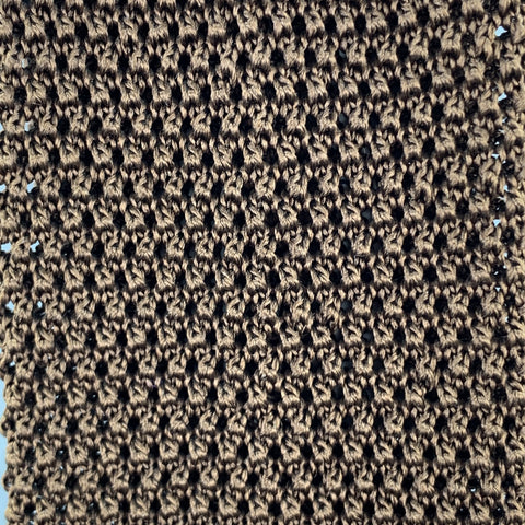 BUDD Cool Brown Silk Textured Knit Tie