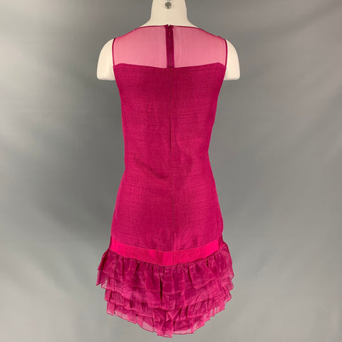 GIAMBATTISTA VALLI Raspberry Size XXS Linen & Viscose Dress