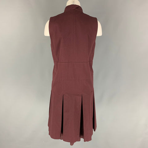 MARNI SS 13 Size 4 Burgundy Cotton Sleeveless 2 Piece Dress Set