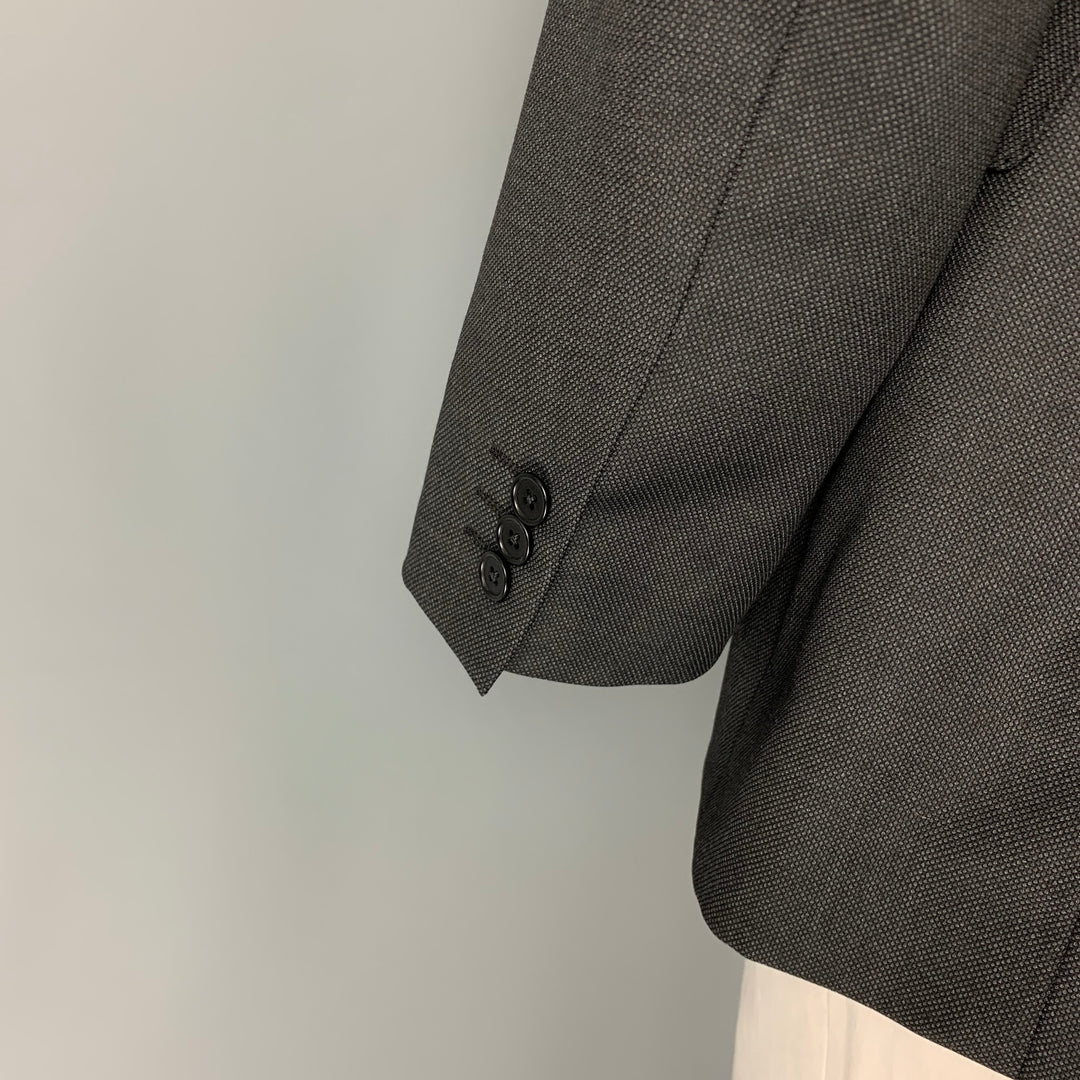 JOHN VARVATOS Talla 42 Abrigo deportivo con solapa de pico de lana color carbón