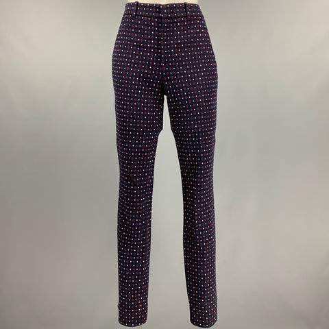 GUCCI Taille 0 Pantalon décontracté en coton rouge marine à jambe étroite
