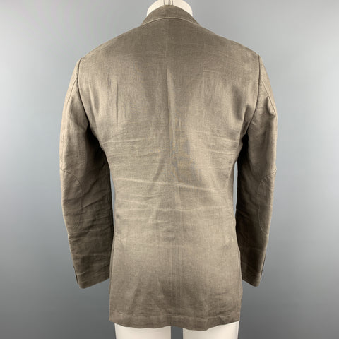 TALLIA Size 38 Taupe  Linen Notch Lapel Patch Pocket Sport Coat Jacket