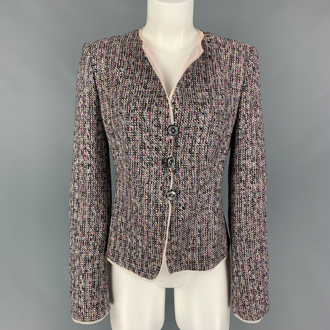 ARMANI COLLEZIONI Size 10 Multi-Color Cotton Blend Jacket
