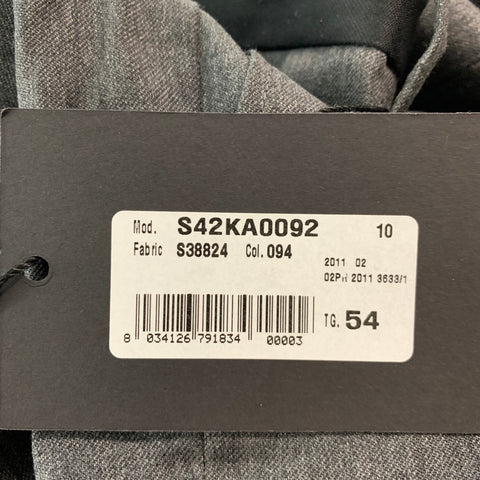 VIKTOR &amp; ROLF Taille 38 Pantalon habillé en laine unie gris noir avec braguette zippée