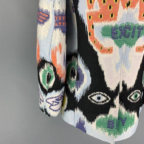 WALTER VAN BEIRENDONCK FW 15 Explicit Beauty Size 46 Multi-Color Jacquard Jacket