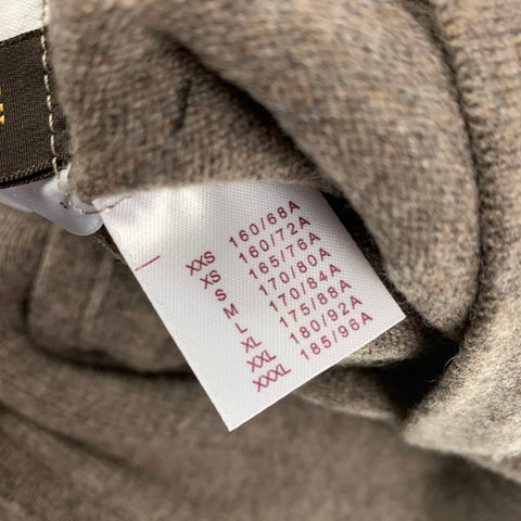 LOUIS VUITTON Size XL Taupe Knitted Wool Cashmere Jacket
