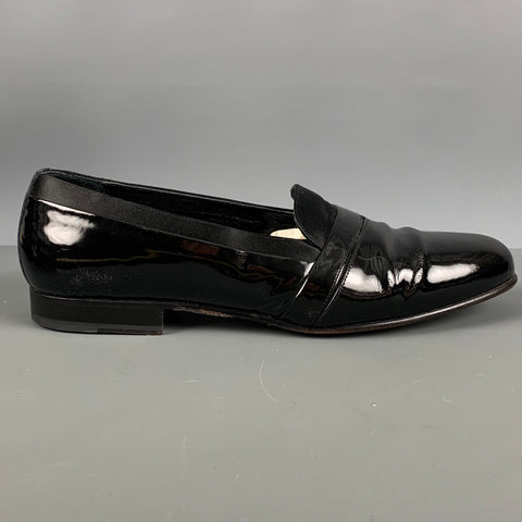 MEZLAN Size 8.5 Black Patent Leather Tuxedo Loafers