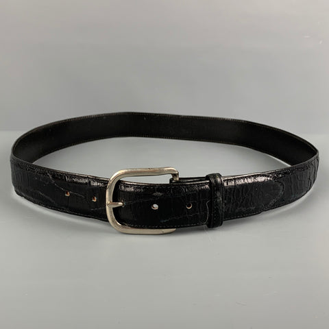 BILLY MARTIN'S Size 36 Black Alligator Belt