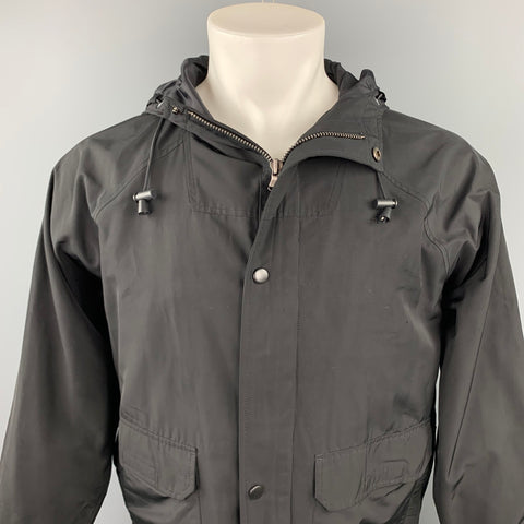 BARNEY'S NEW YORK Size S Black Polyester Hooded Jacket