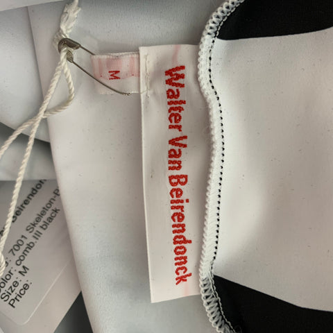 WALTER VAN BEIRENDONCK SS19 Size M Black Graphic Nylon Jersey Bike Top