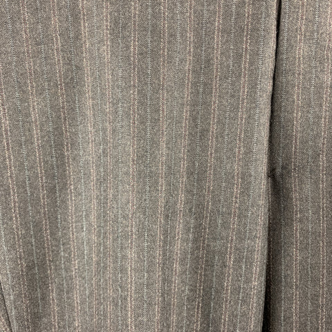PRINGLE of SCOTLAND Size 36 Charcoal Stripe Wool Button Fly Dress Pants