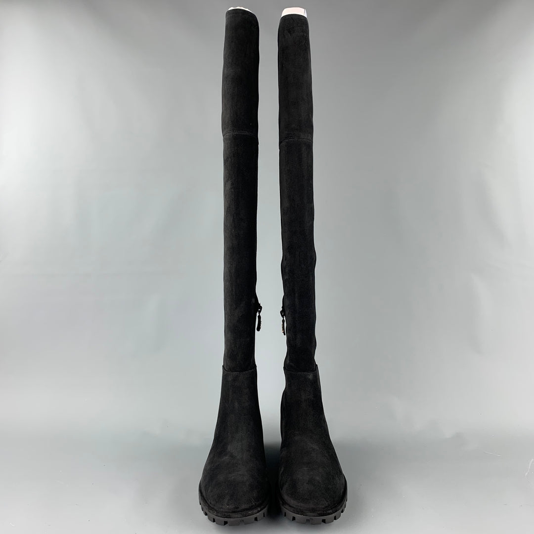 STUART WEITZMAN Amber Size 10 Black Suede Boots