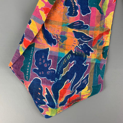 PAUL STUART Multi-Color Abstract Cotton Tie