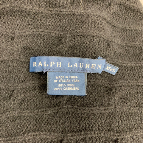 RALPH LAUREN Blue Label Size XS Black Knitted Wool / Cashmere Open Front Cardigan