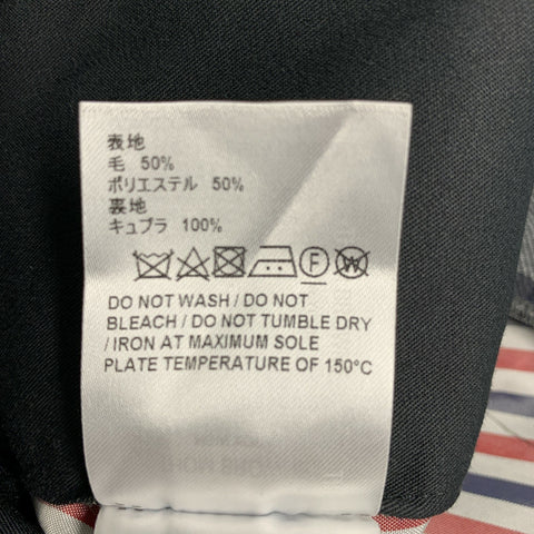 THOM BROWNE Taille 0 Pantalon habillé taille haute à carreaux en laine et polyester gris noir