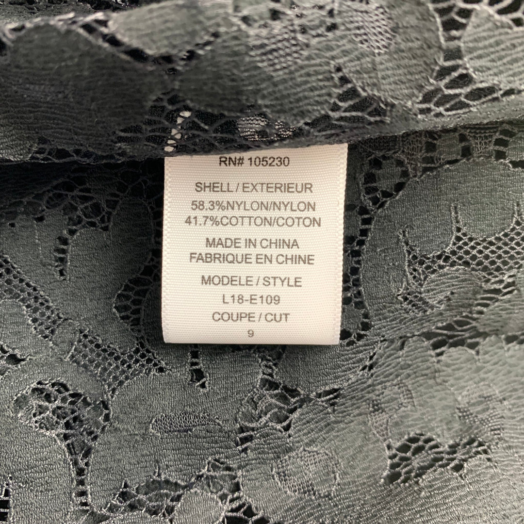 EQUIPMENT Size M Black Nylon & Cotton Lace Button Up Shirt